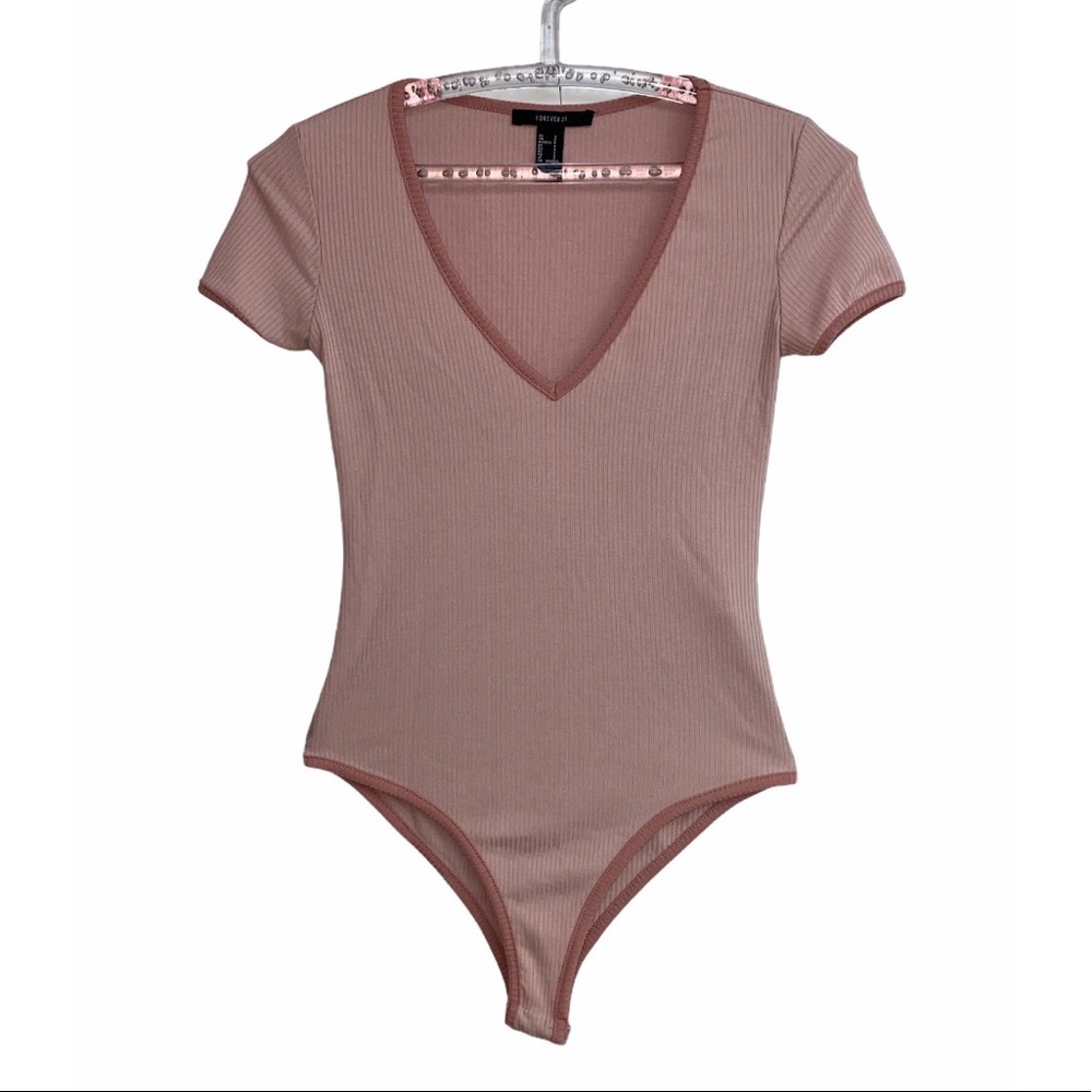 Forever 21 - Color Block/Contrast V-Neck Body Suit